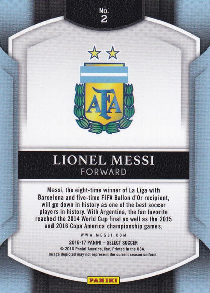 2016-17 Panini Select Argentina Lionel Messi Base Terrace Silver Parallel trading card