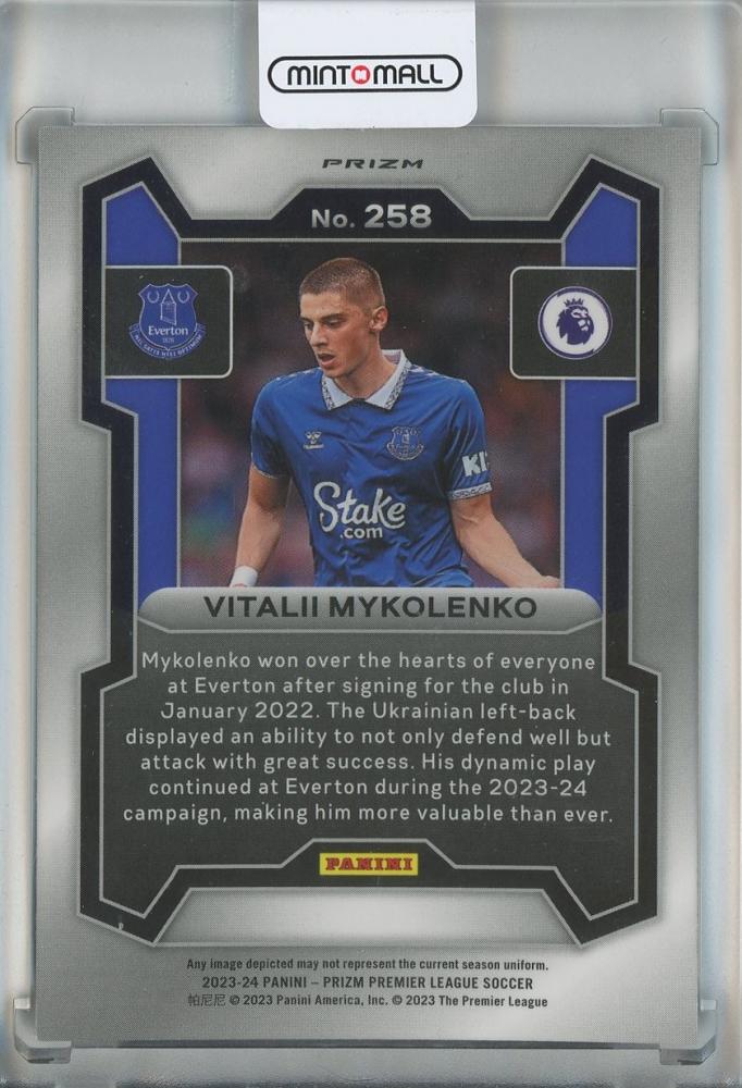 2023-24 Panini Prizm English Premier League Vitalii Mykolenko Prizms Genesis #258 Everton