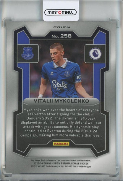2023-24 Panini Prizm English Premier League Vitalii Mykolenko Prizms Genesis #258 Everton