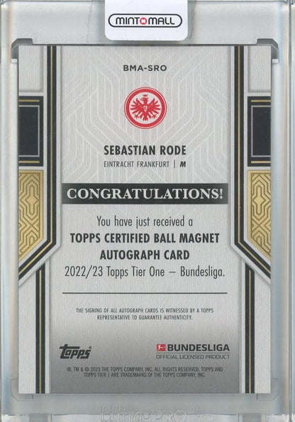 2022-23 Topps Tier One Bundesliga Sebastian Rode Ball Magnet Autographs Purple #BMASRO43/50 Eintracht Frankfurt