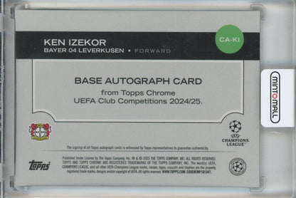 2024-25 Topps Chrome UEFA Club Competitions Ken Izekor Autographs #CAKI Bayer 04 Leverkusen
