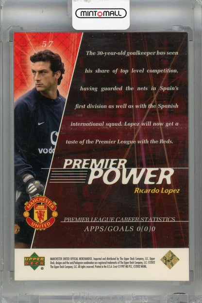 2002 Upper Deck Ricardo Lopez Manchester United Red #57476/500 Manchester United