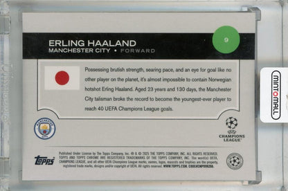 2024-25 Topps UEFA Japan Edition Erling Haaland Base Chrome Cherry Blossom Refractor Variations #9 ※裏面傷あり Manchester City