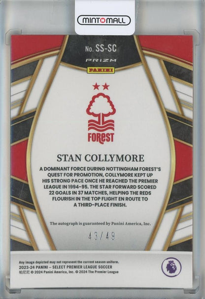 2023-24 Select English Premier League Stan Collymore Select Signatures Purple #1643/49 Nottingham Forest FC
