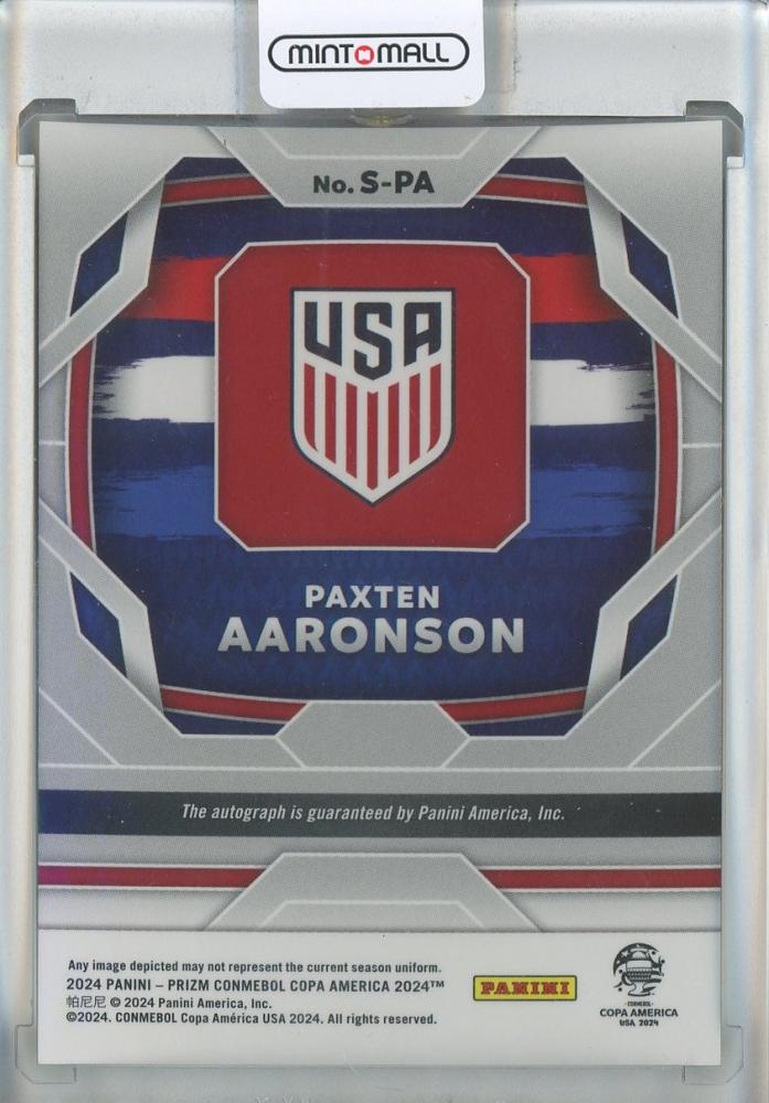 2024 Panini Prizm Copa America Paxten Aaronson Signatures #3