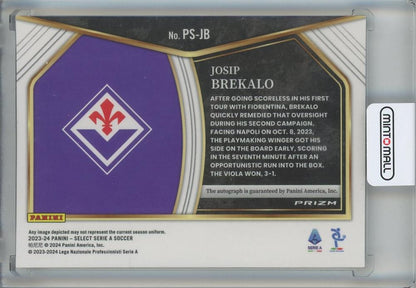 2023-24 Select Serie A Josip Brekalo Pitchside Signatures #1 ACF Fiorentina