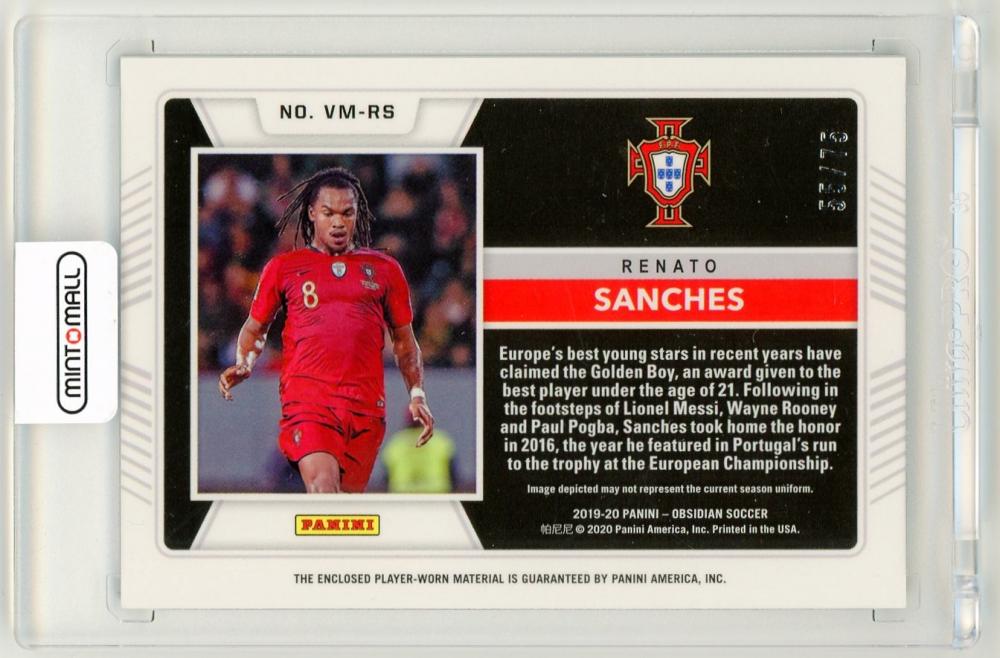 2019-20 Panini Obsidian Renato Sanches Volcanic Material Relics Purple Electric Etch Parallels 55/75 Portugal