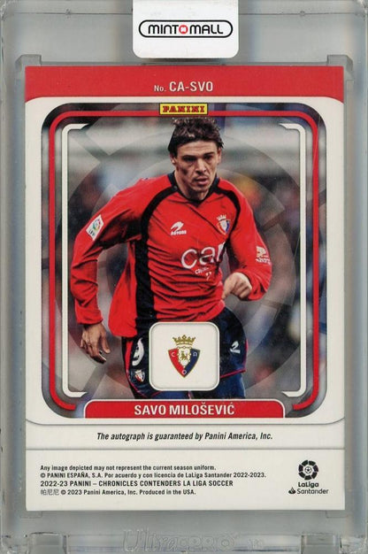 2022-23 Panini Chronicles Savo Milosevic Contenders Autographs La Liga #1 *minor stain on back 177/299 CA Osasuna