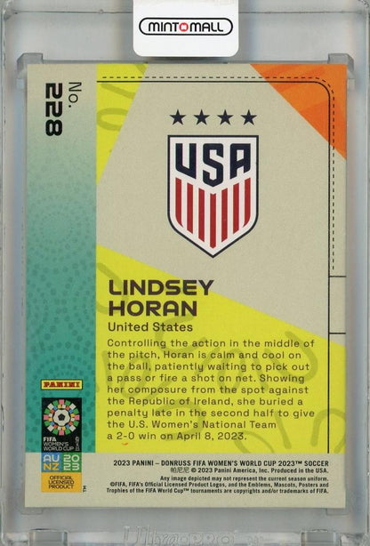 2023 Panini Donruss FIFA Women’s World Cup Lindsey Horan Orange #228 *minor stain on back 21/49 United States