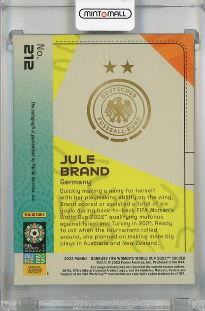 2023 Panini Donruss FIFA Women's World Cup Jule Brand Base SP Autographs #212 RC Germany