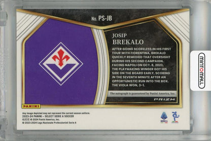 2023-24 Panini Select Serie A Josip Brekalo Pitchside Signatures Peacock #1 Auto ACF Fiorentina