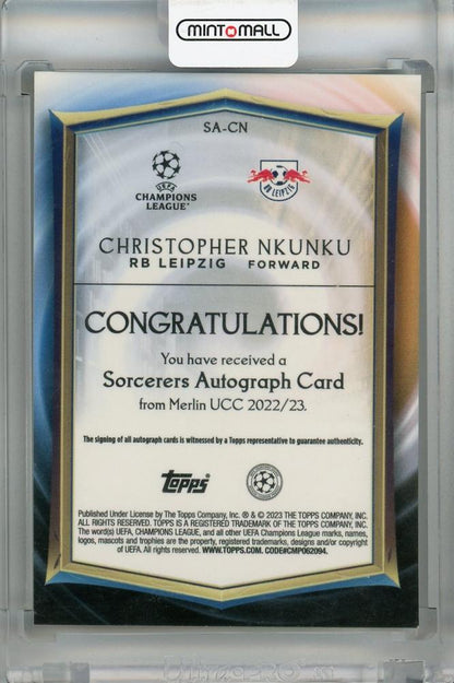 2022-23 Topps Merlin Chrome UEFA Club Competitions RB Leipzig Christopher Nkunku Sorcerers Autographs #SA-CN
