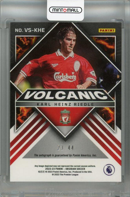 2022-23 Panini Obsidian Liverpool FC Karl-Heinz Riedle Volcanic Signatures Red Pulsar Auto #6(Parallel Edition) 23/44