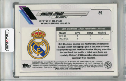 2020-21 Topps Chrome UEFA Champions League Vinicius Junior Base Orange Bubbles parallel card