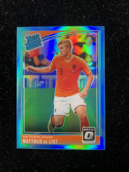 2018-19 Donruss Netherlands Matthijs de Ligt Base Optic Aqua Parallel sports trading card number 058 of 149