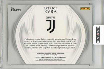 2018-19 PANINI Immaculate Collection Patrice Evra Remarkable Memorabilia #3708/99 Juventus