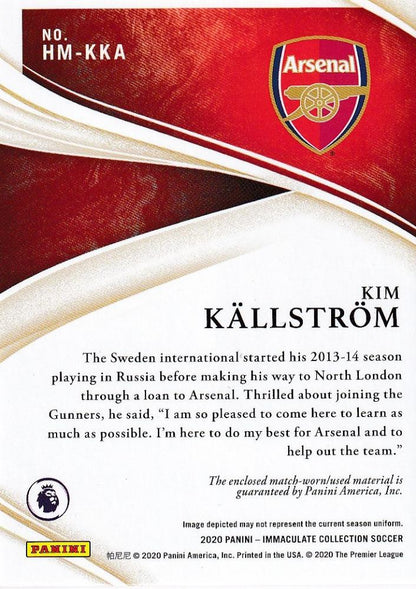 2020 Panini Immaculate Collection Arsenal Kim Kallstrom Heralded Materials card number 19 of 99
