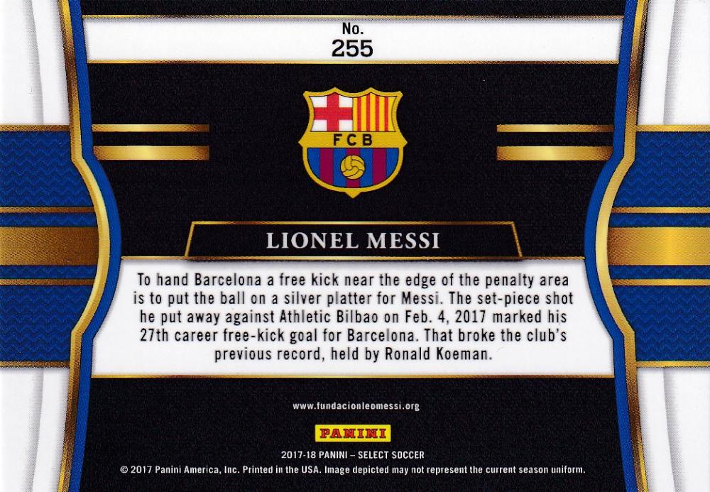 2017-18 Panini Select Lionel Messi Base Field Level FC Barcelona soccer trading card