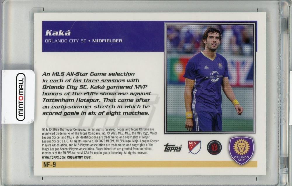 2025 TOPPS Chrome MLS Kaka #NF-9 Orland City SC