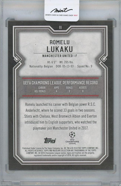2017-18 TOPPS Museum Collection UEFA Champions League Gold #11 / ROMELU LUKAKU(Manchester United) 29/50