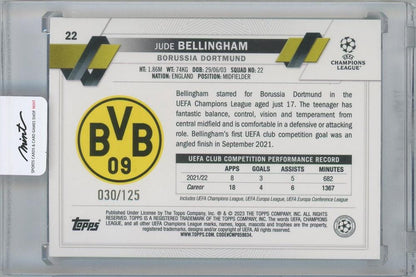 2022-23 TOPPS UEFA Club Competitions Blue Inferno #22 / JUDE BELLINGHAM(Borussia Dortmund) 030/125
