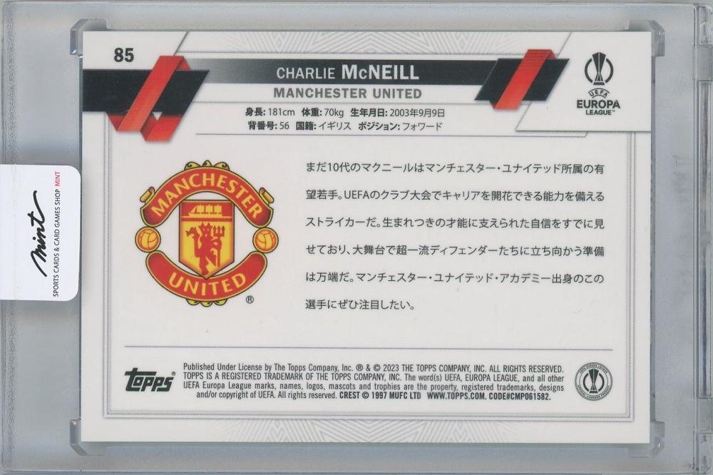 2022-23 TOPPS UEFA Club Competitions Japan Edition Chrome Mojo Blue Refractors #85 / CHARLIE McNEILL(Manchester United) 26/75