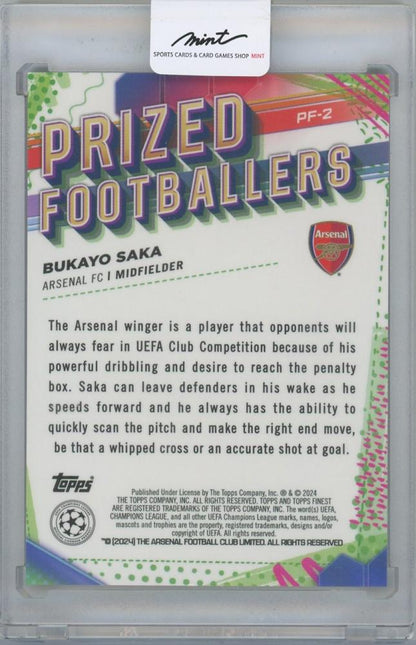 2023-24 TOPPS Finest UEFA Club Competitions Prized Footballers Rose Gold Refractors / BUKAYO SAKA(Arsenal) 14/75