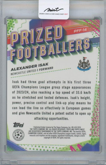 2023-24 TOPPS Finest UEFA Club Competitions Prized Footballers Fusion Variations Green Red / ALEXANDER ISAK(Newcastle United) 07/3