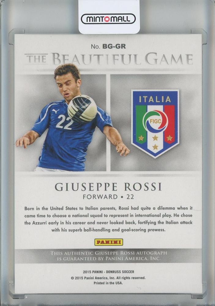 2015 Donruss Giuseppe Rossi The Beautiful Game Signatures #5787/99 Italy