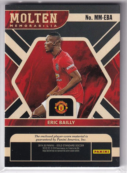 2019-20 PANINI Gold Standard Mint Parallel Molten Memorabilia Eric Bailly card numbered 16 out of 19 with back stain