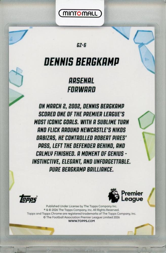 2026 TOPPS CHROME PREMIER LEAGUE Dennis Bergkamp GOLAZO#GZ-6 Arsenal