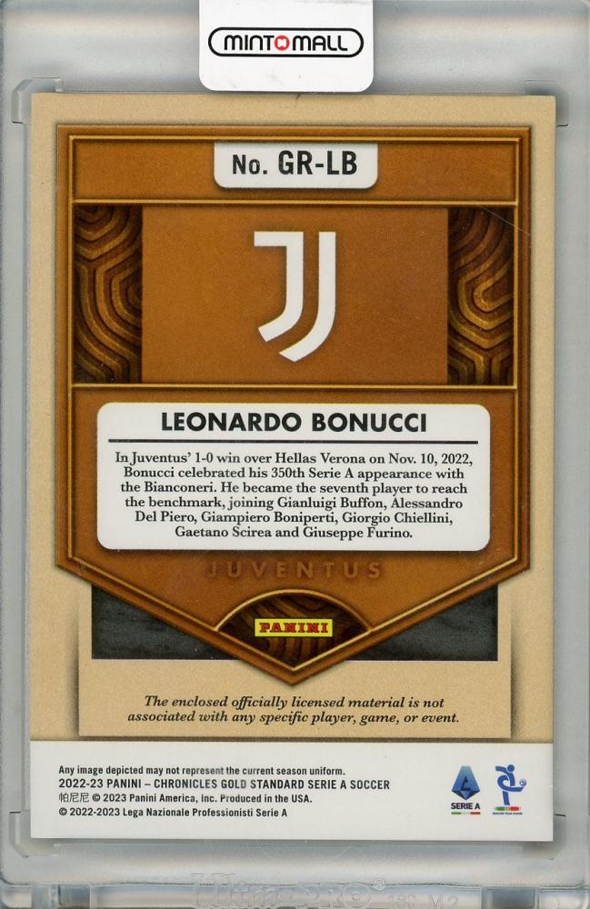 2022-23 PANINI SELECT SERIE A SOCCER Leonardo Bonucci Jersey 15/49 Juventus
