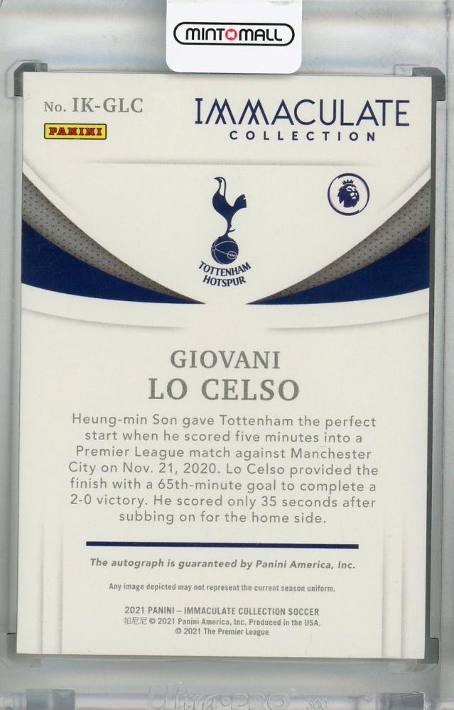 2021 Panini Immaculate Collection Giovani Lo Celso Tottenham Hotspur Bronze parallel trading card number 43 of 49
