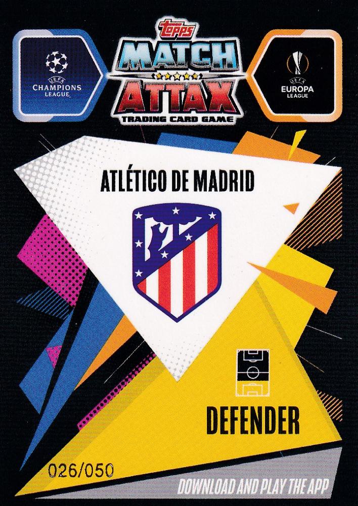 2020-21 Topps Chrome Match Attax Jose Maria Gimenez Gold parallel card from UEFA Champions League set