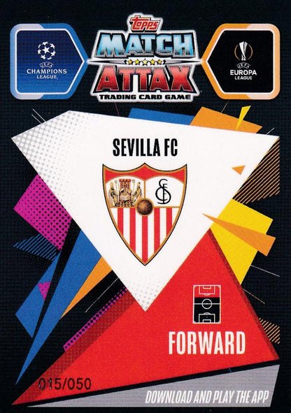 2020-21 Topps Chrome Match Attax UEFA Champions League Sevilla FC Munir Gold Parallel trading card 15 of 50