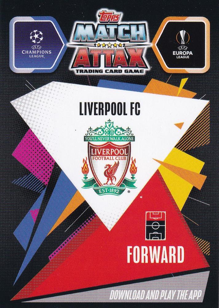 2020-21 Topps Chrome Match Attax Sadio Mane Man of the Match Base X-Fractor parallel card