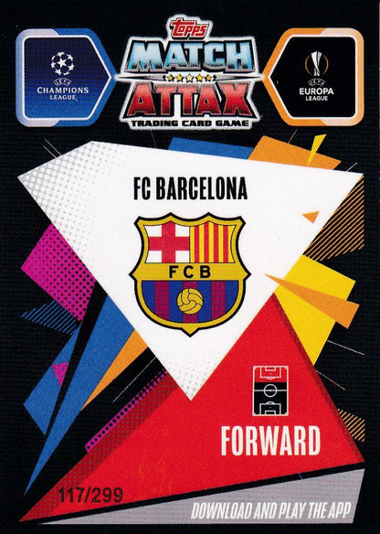2020-21 Topps Chrome Match Attax UEFA Champions League FC Barcelona Lionel Messi purple parallel card