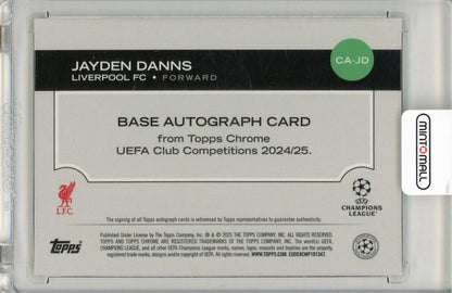 2024-25 Topps Chrome UEFA Club Competitions Jayden Danns Rookie Autograph Liverpool FC