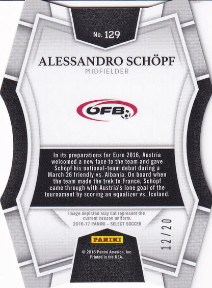 2016-17 Panini Select Austria Alessandro Schopf Base Mezzanine Camo Parallel trading card numbered 12 of 20