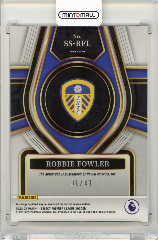 2022-23 Panini Select Premier League Robbie Fowler Purple Signatures36/49 Leeds United