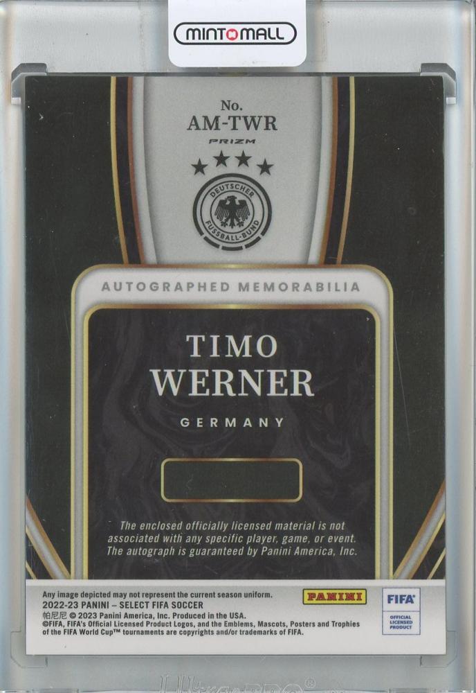 2022-23 Select FIFA Timo Werner Autographed Memorabilia #4 Germany