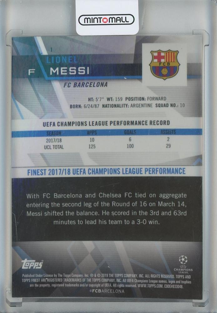 2018-19 Finest UEFA Champions League Lionel Messi #1 FC Barcelona
