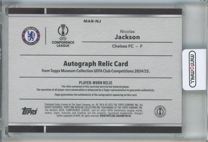 2024-25 Topps Museum Collection UEFA Club Competitions Nicolas Jackson Museum Autographed Relics #MARNJ19/50 Chelsea FC