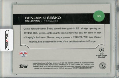 2025 TOPPS Chrome UEFA Benjamin Sesko #9598/99 RB Leipzig