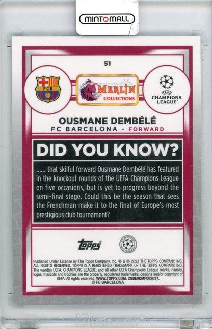 2023 TOPPS MERLIN Ousmane Dembele #51010/250 FC Barcelona