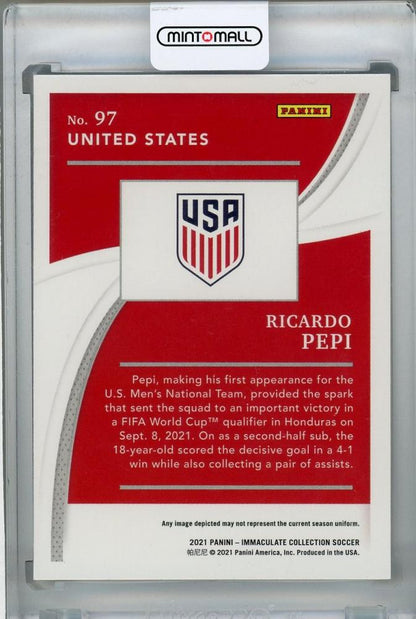 2021 Panini Immaculate Collection United States Ricardo Pepi Base Rookie Card 38 out of 80
