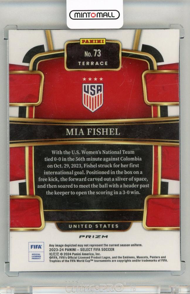 2023-24 Panini Select FIFA Soccer Mia Fishel Peacock ParallelsNo.73 American professional