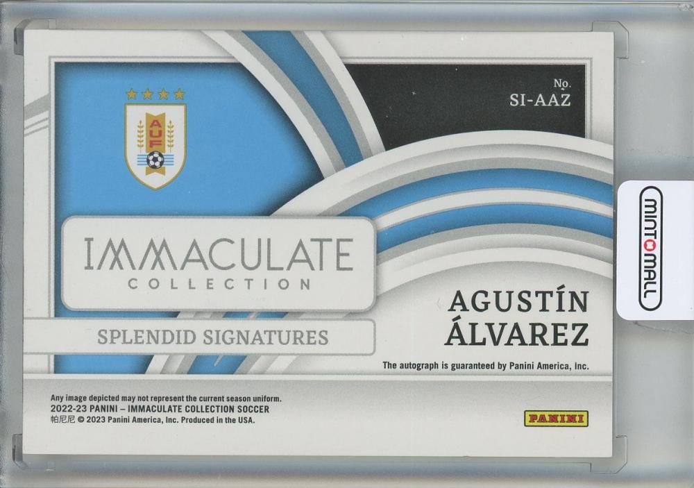 2022-23 Immaculate Collection Agustin Alvarez Splendid Signatures Silver Auto #2237/49 Uruguay