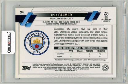 2022-23 Topps Chrome UEFA Club Competitions Cole Palmer Neon Green Lava Refractor Parallels#34(1:240) Manchester City