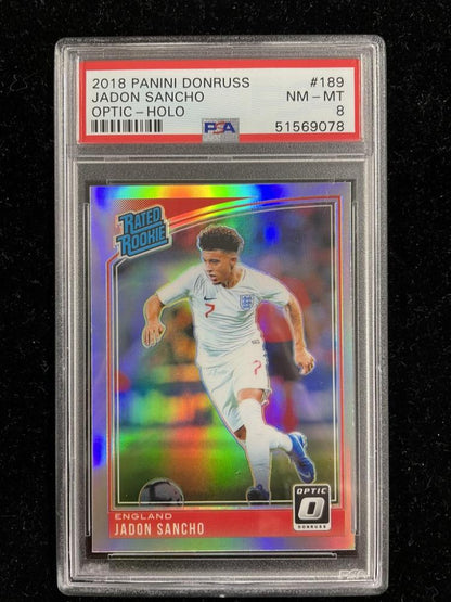 2018-19 Donruss England Jadon Sancho Base Optic Holo Parallel Version trading card